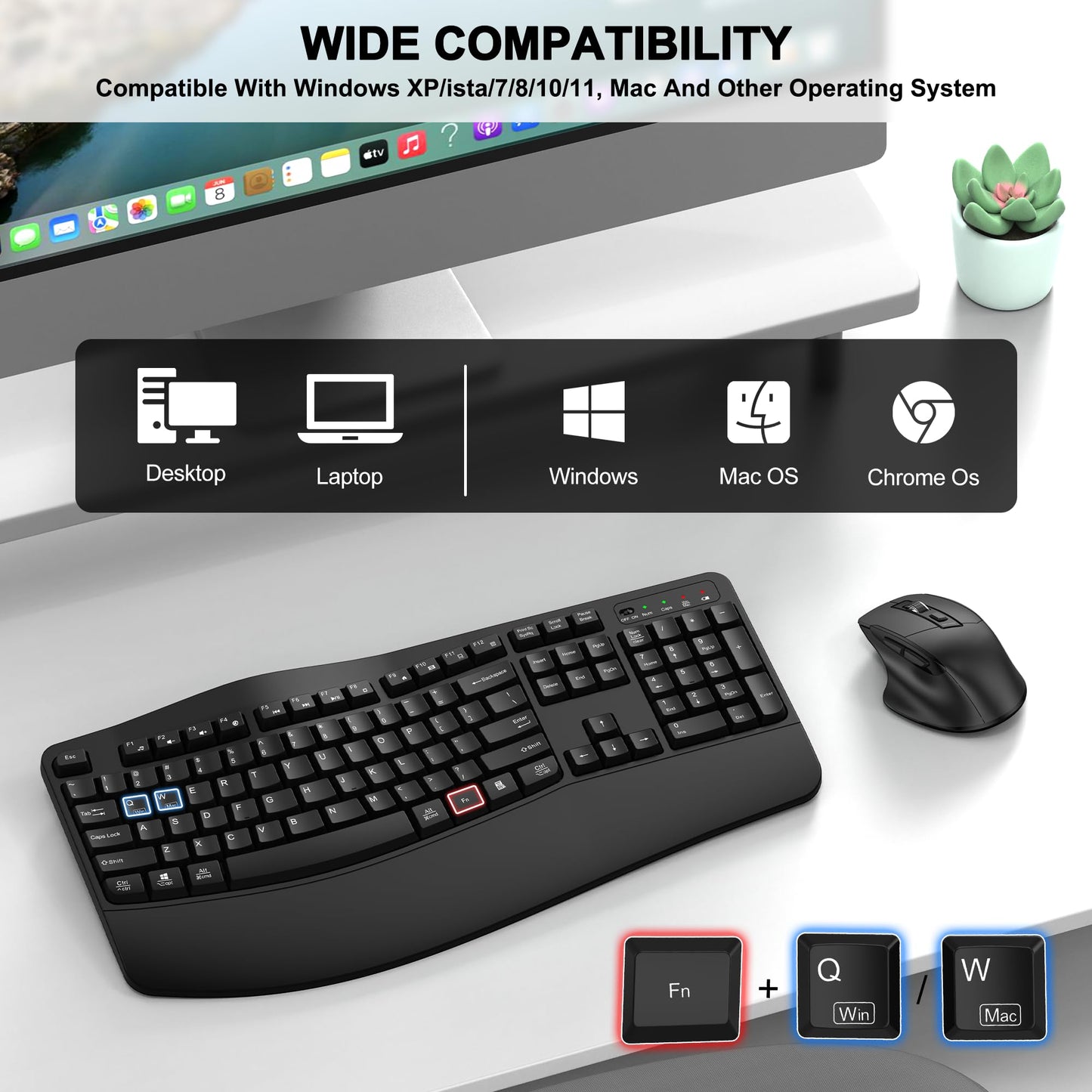 ErgoWave Duo: Wireless Keyboard & Mouse Set