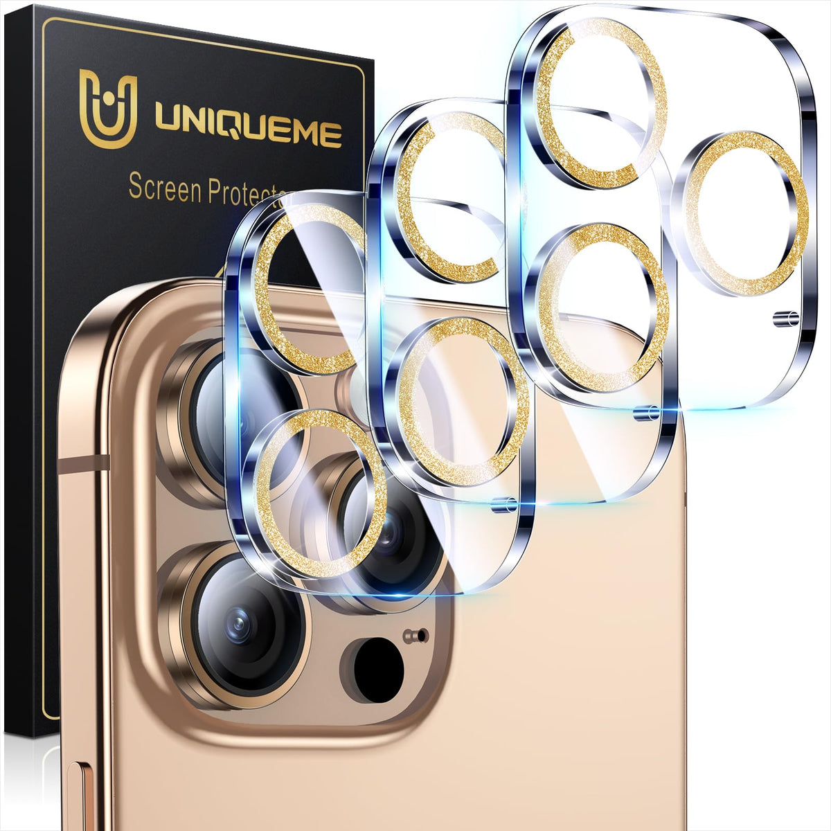 UniqueMe for 3 Pack iPhone 16 Pro/iPhone 16 Pro Max Camera Lens Protector