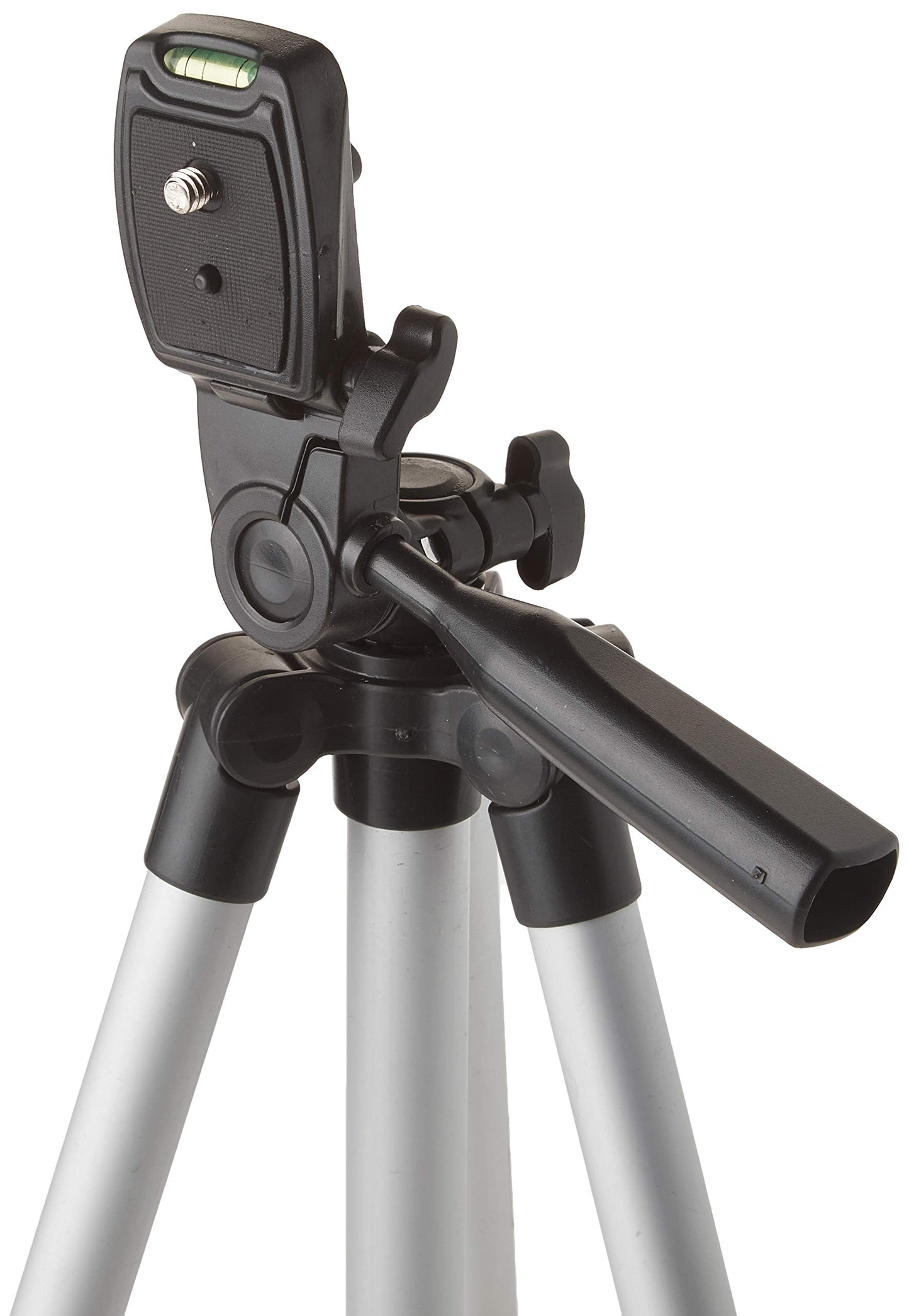 50 Inch Aluminum Camera Tripod with 3-Way Pan Head & Quick-Release Plate – Lightweight DSLR & Mirrorless Tripod with Bubble Level for Photography & Video