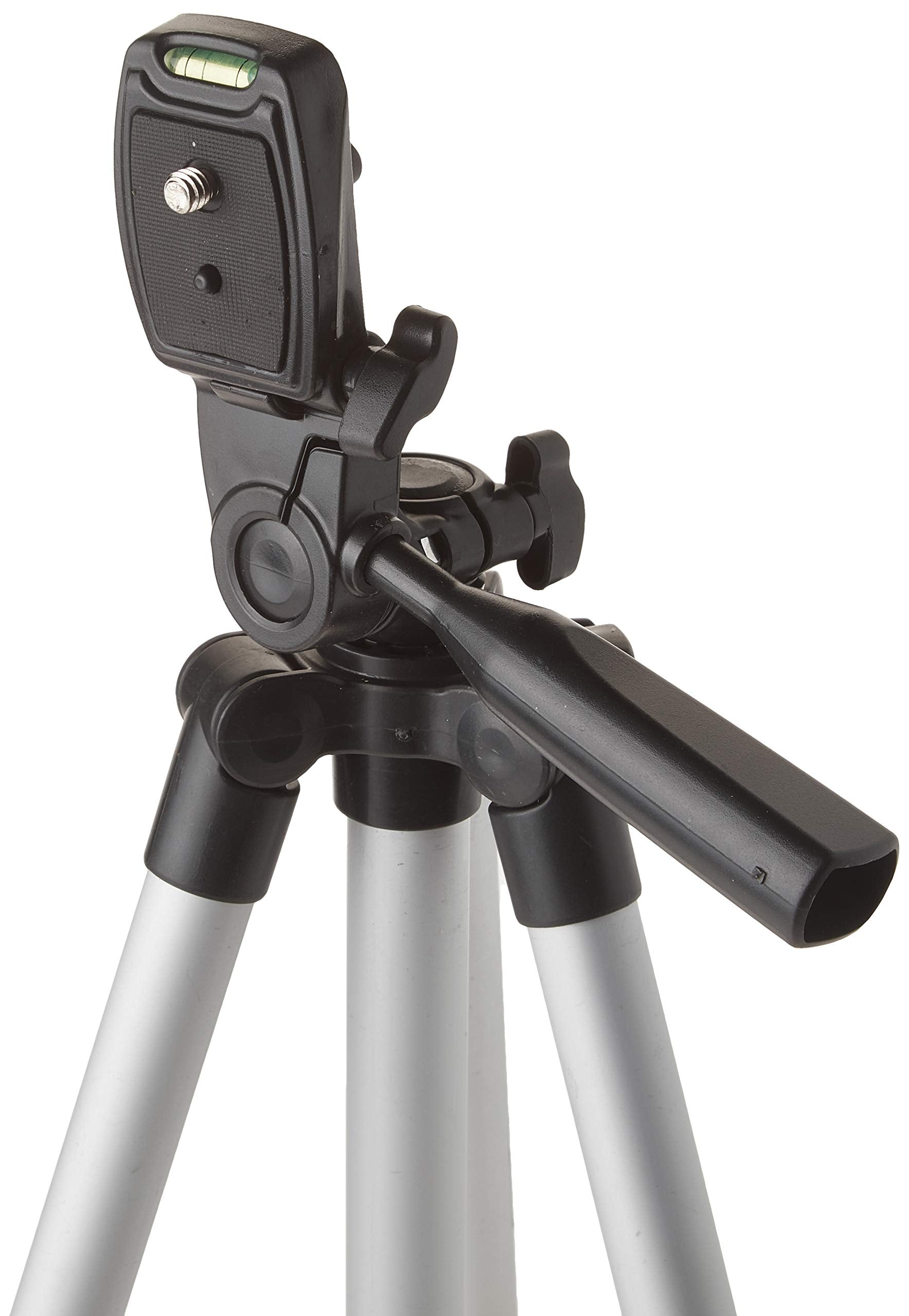 50 Inch Aluminum Camera Tripod with 3-Way Pan Head & Quick-Release Plate – Lightweight DSLR & Mirrorless Tripod with Bubble Level for Photography & Video