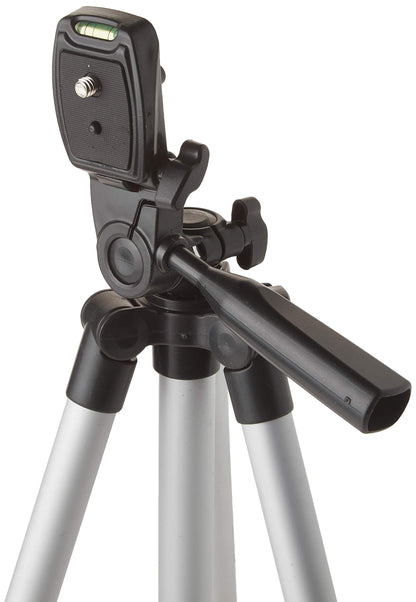 50 Inch Aluminum Camera Tripod with 3-Way Pan Head & Quick-Release Plate – Lightweight DSLR & Mirrorless Tripod with Bubble Level for Photography & Video