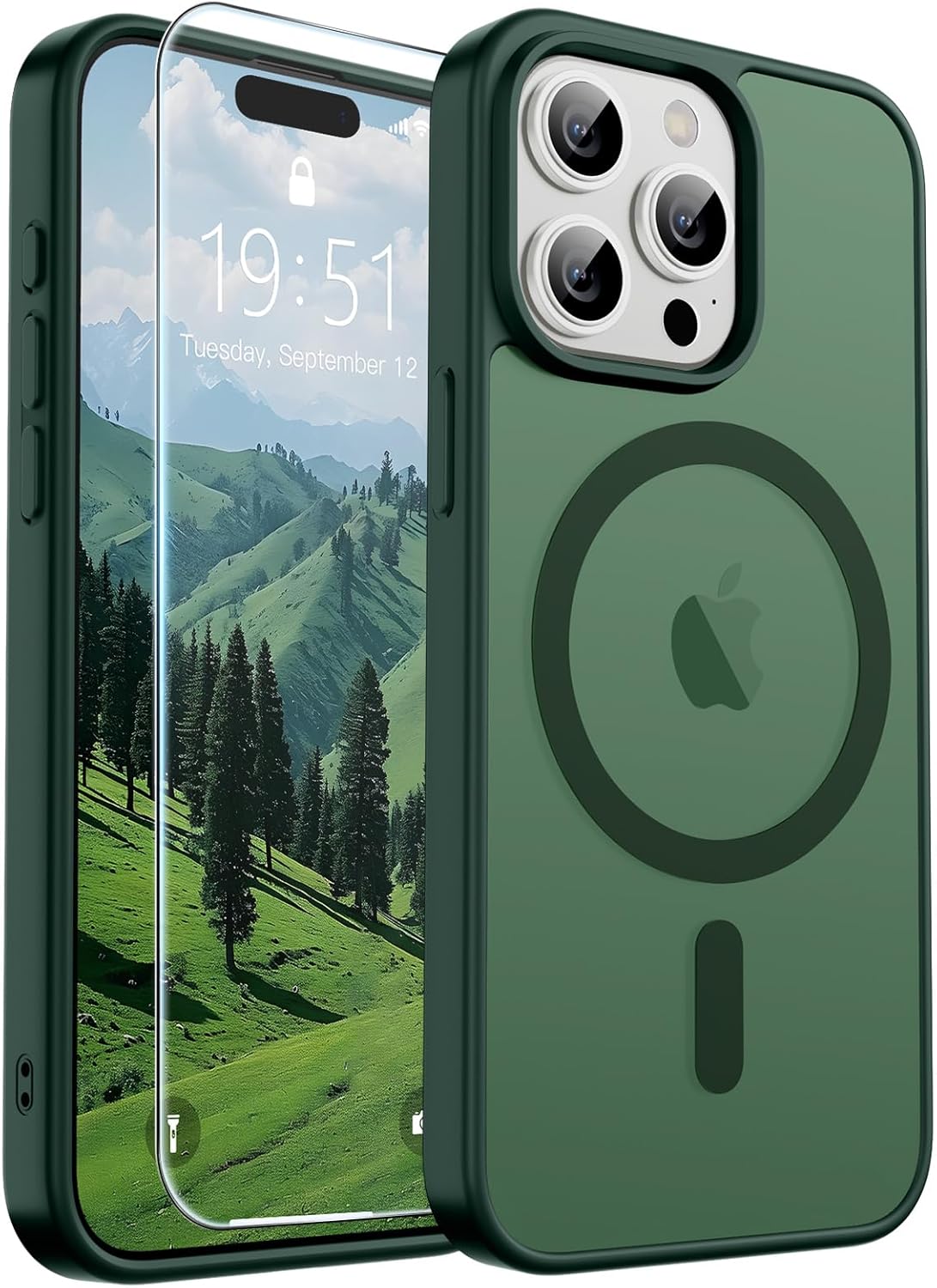 SUPFINE Magnetic for iPhone SE Case 2022 (3rd)/2020 (2nd), iPhone 8 Case (Compatible with MagSafe) (Military Grade Drop Protection) Translucent Matte Phone Cover,Black