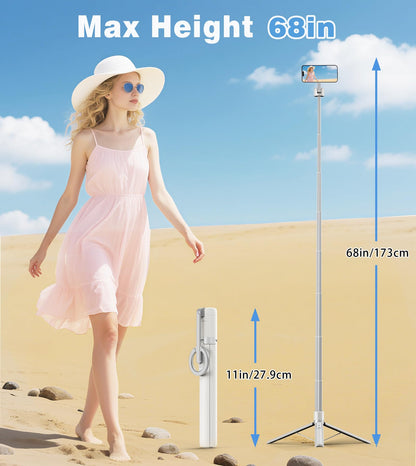 TONEOF MagFlex 68 Tripod Selfie Stick - Beige Gray - Small Enterprise