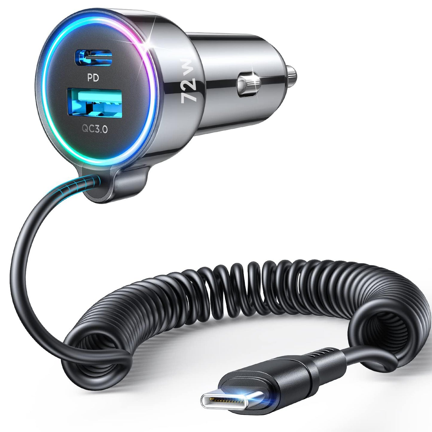 TurboCharge 72W Car Adapter: iPhone & Galaxy Ready!