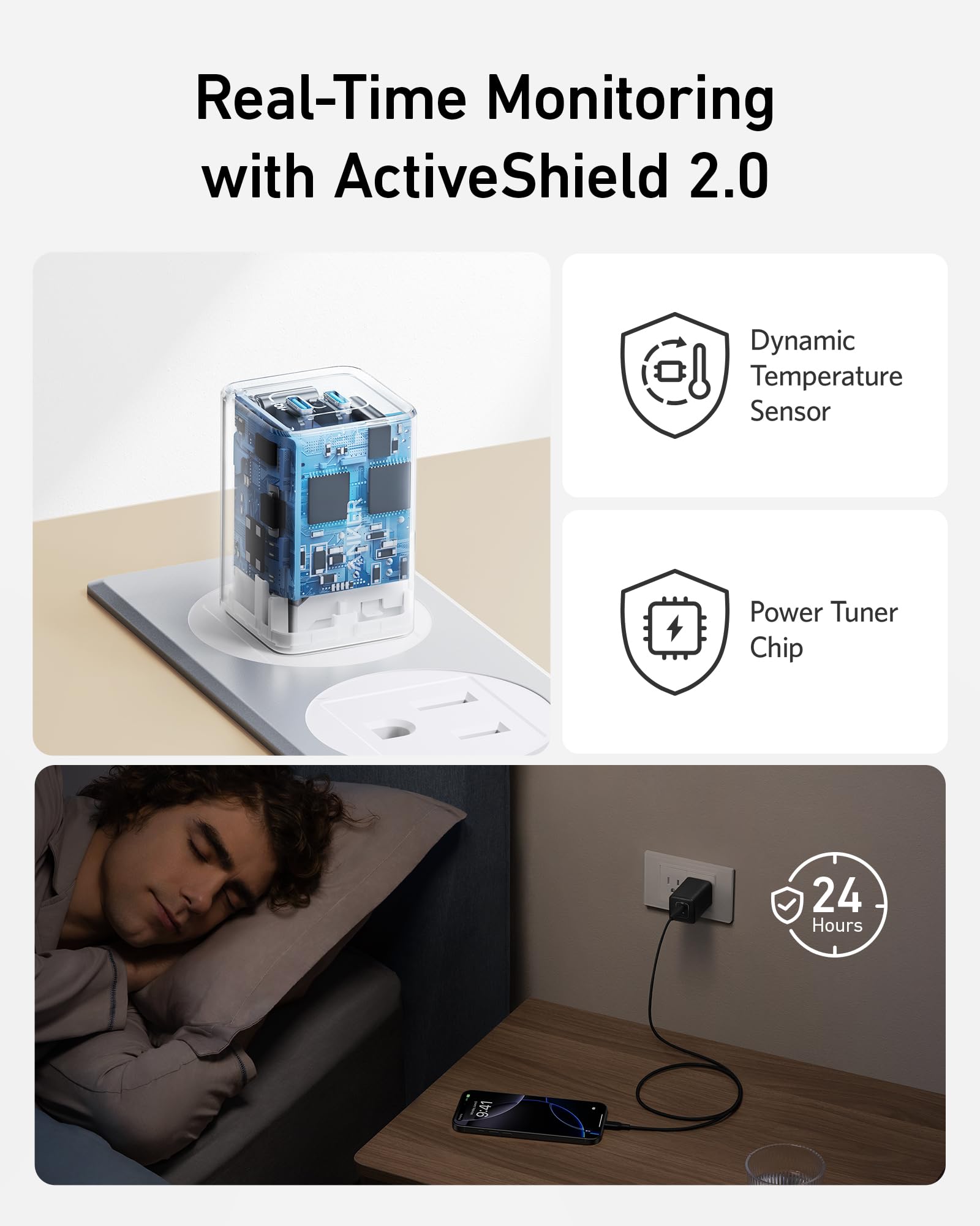 Anker Nano 47W USB C Charger, 2 Port Compact Foldable GaN Charger for iPhone 17 / 16, Galaxy, Pixel, Compatible with MagSafe (White)