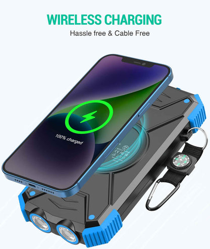 BLAVOR Solar Power Bank 10,000mAh Wireless Charger