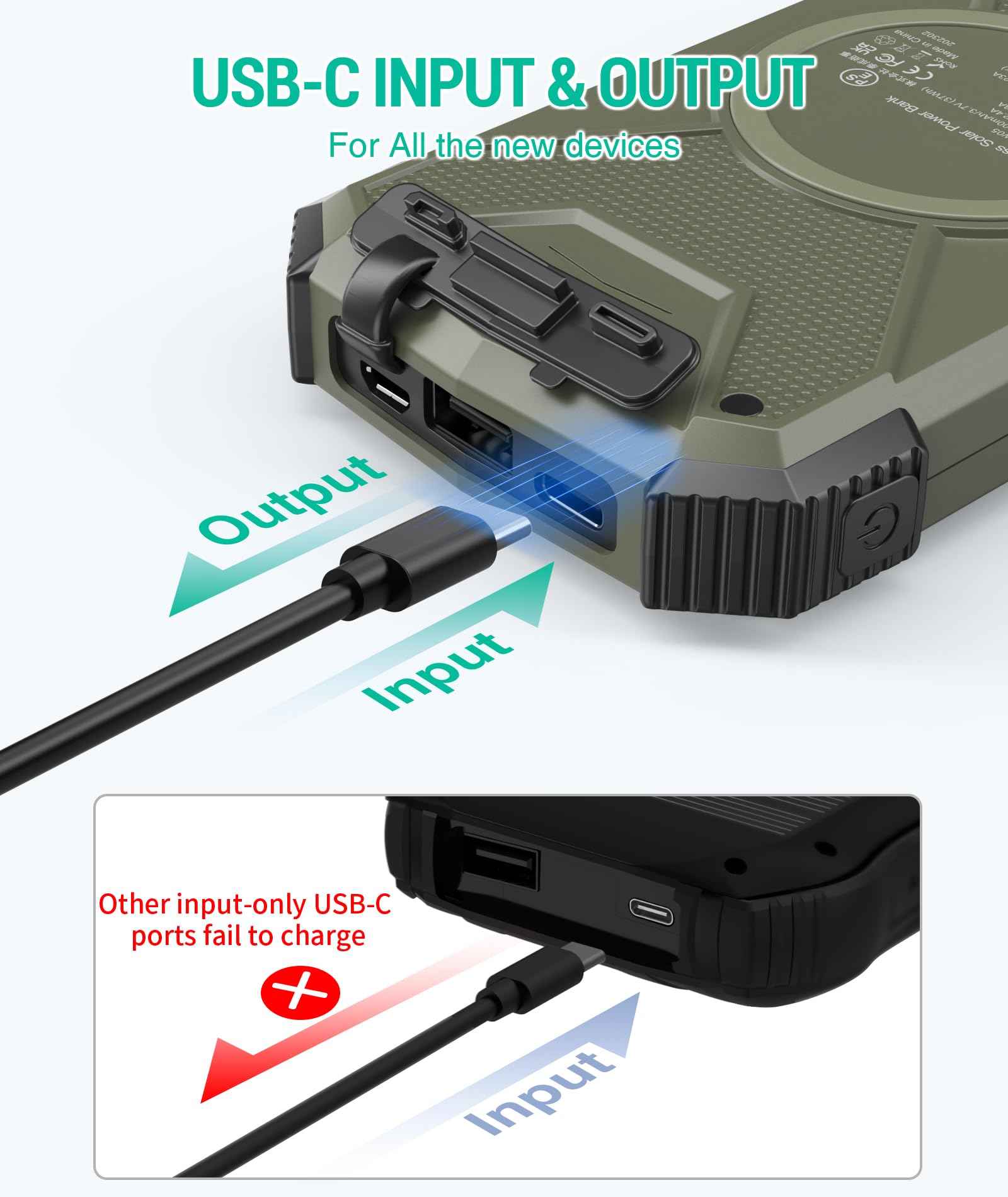 BLAVOR Solar Power Bank 10,000mAh Wireless Charger