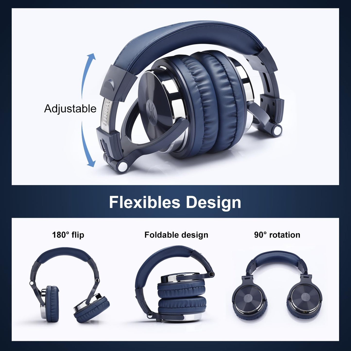 OneOdio Pro DJ Studio Over-Ear Headphones - Black