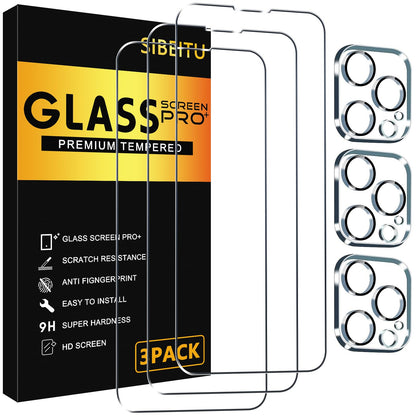 SIBEITU 3+3 Pack Screen Protector for iPhone 17 6.3 Inch Tempered Glass