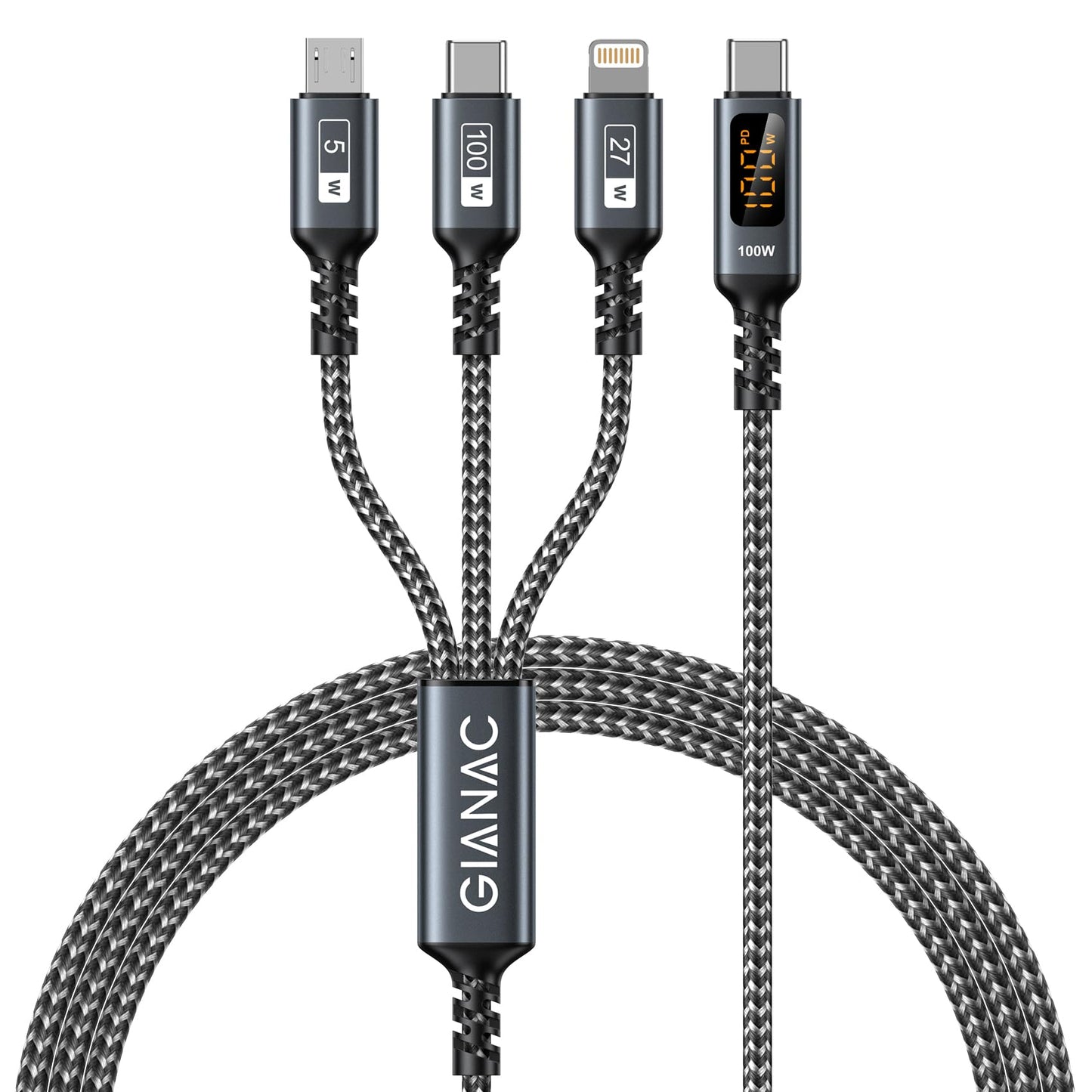 SmartCharge 3-in-1 USB C Cable with LED Display - Small Enterprise