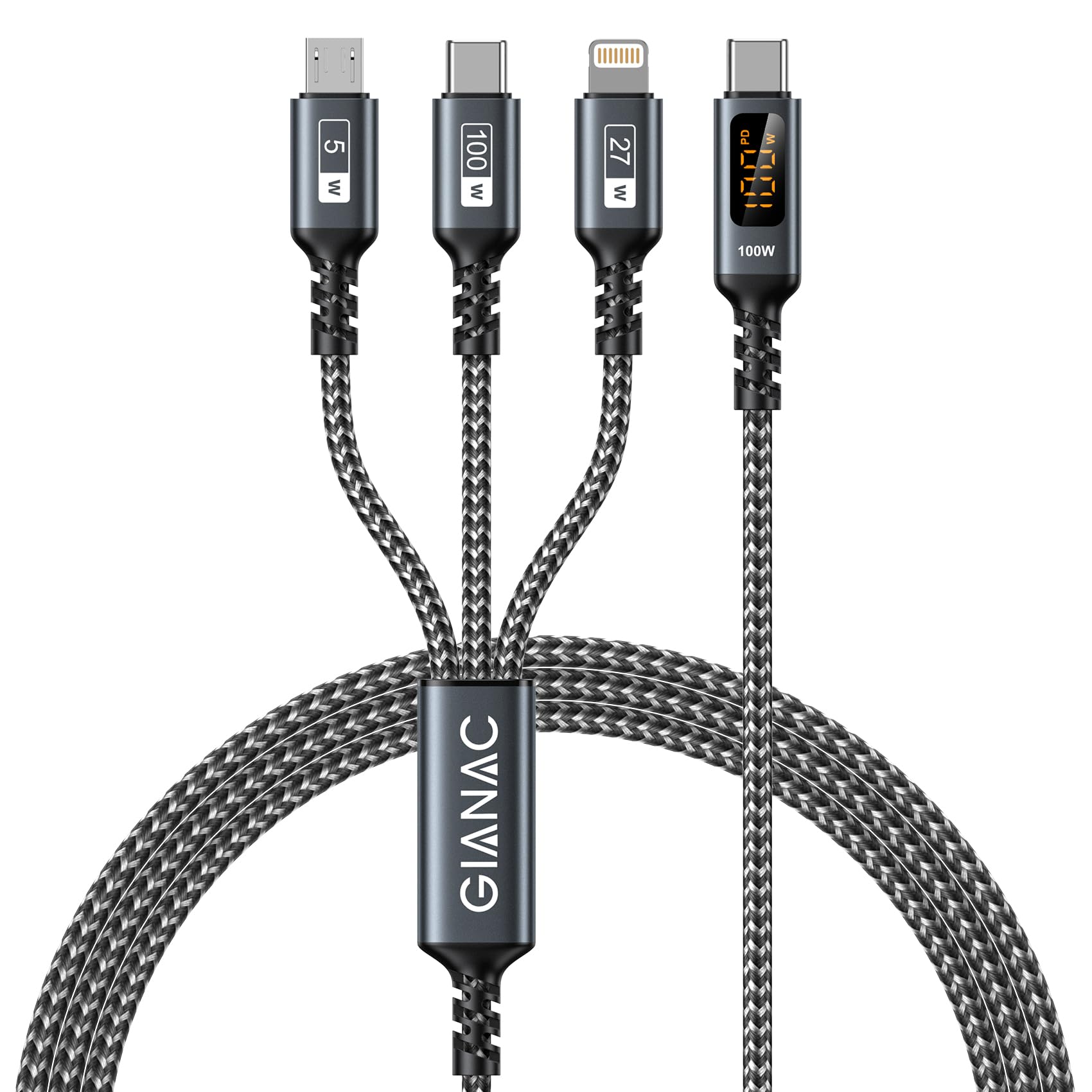 SmartCharge 3-in-1 USB C Cable with LED Display - Small Enterprise