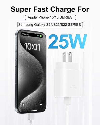 SwiftCharge Duo: 25W Type C Fast Charger Set - Small Enterprise