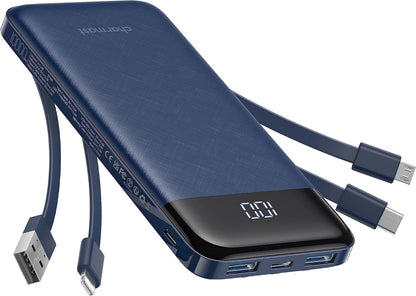 TravelMax 10K: Slim Power Bank w/ Built-in Cables - Small Enterprise