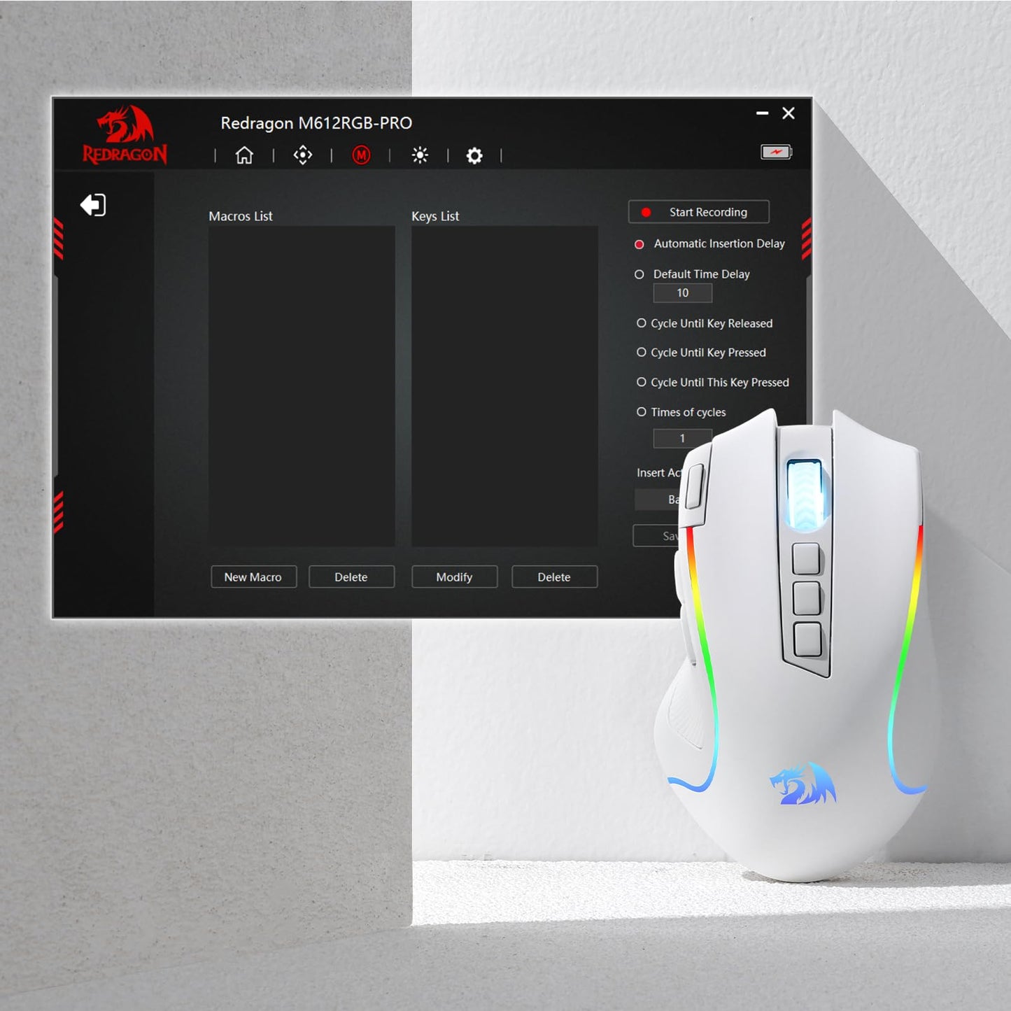 Redragon M612 PRO Swift RGB: 9-Button Gaming Mouse