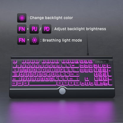 GlowType: Large Print 7-Color Backlit Keyboard