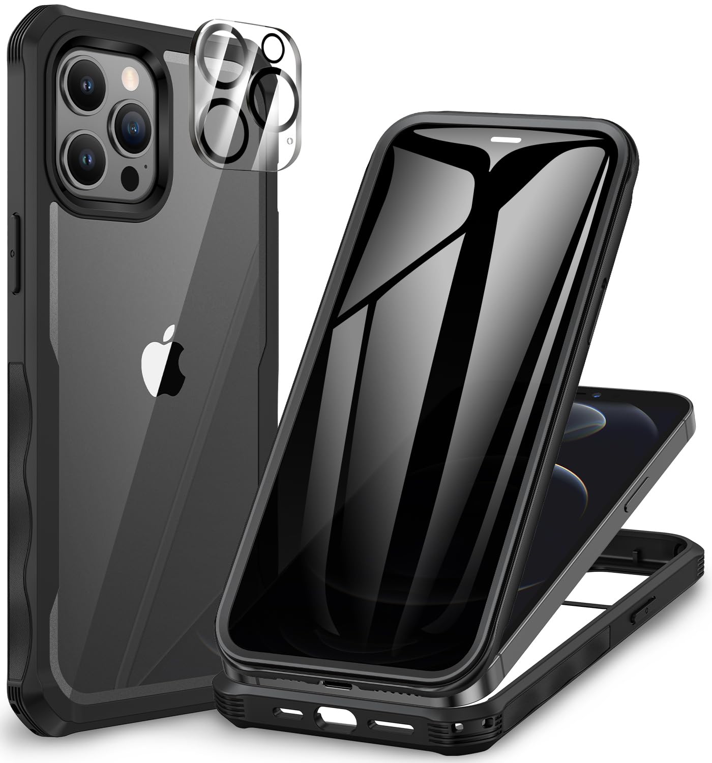 CENHUFO Privacy iPhone 14/13 Case with Glass Protector