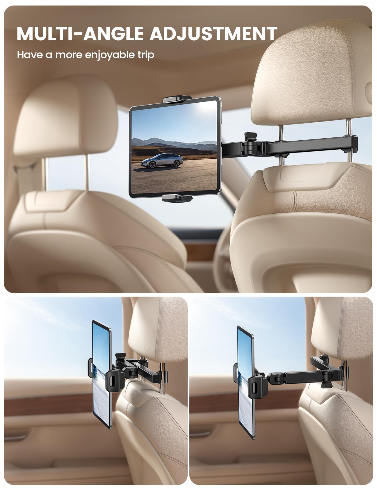 Lamicall Car Headrest Tablet Holder - 3 in 1