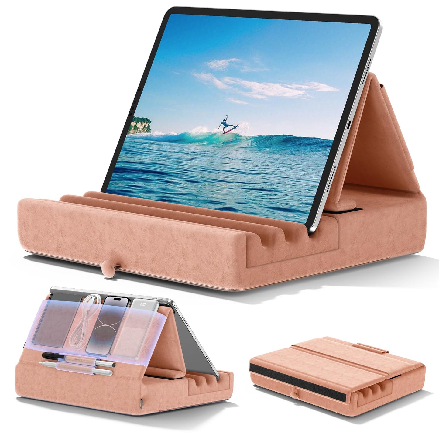 FoldMate: Versatile Tablet Pillow Stand with Pocket