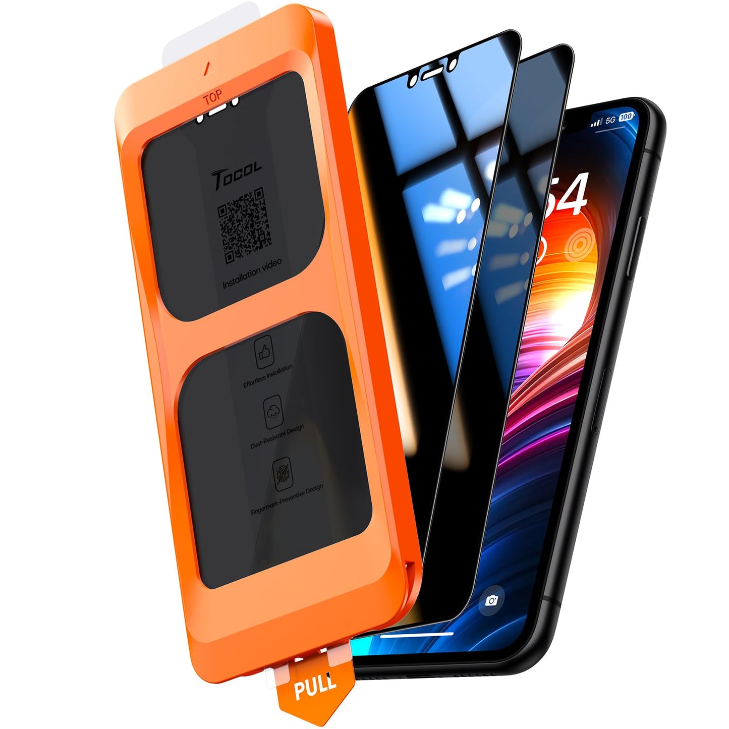 TOCOL Privacy Shield 9H Glass for iPhone 15 - 2 Pack - Small Enterprise