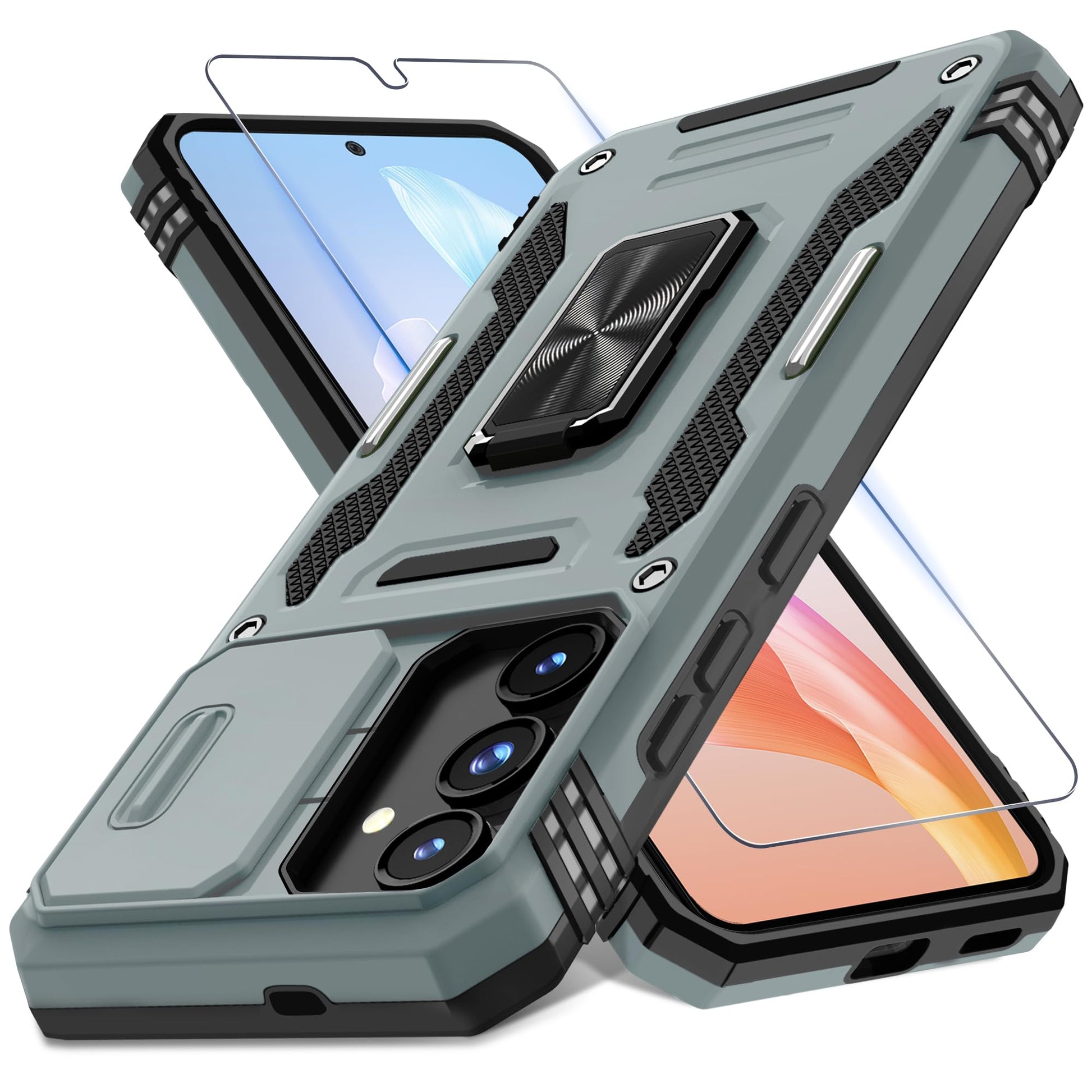 ###DEERLAMN Galaxy A17 Case with Slide Cover-Black