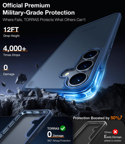 TORRAS Shockproof for Samsung Galaxy S25 Ultra Case, [Non-Yellowing] [12FT Military-Grade Protection] Transparent Slim Case for Samsung S25 Ultra Case, Diamond Clear, Hard, 6.9'' Guardian Series
