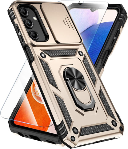 SunStory Phone Case Compatible with Samsung Galaxy A16 5G Case with HD Screen Protector & Slide Camera Cover & Kickstand, [Military-Grade] Phone Case for Samsung A16 (Red)