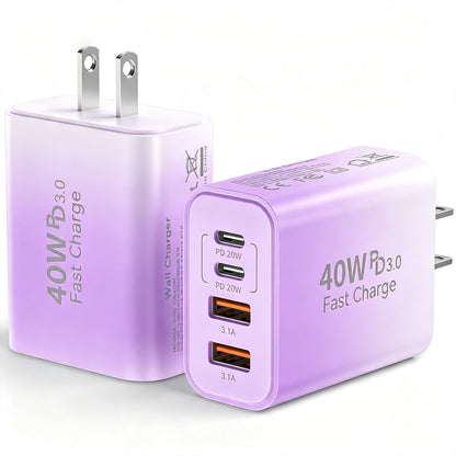 USB C Wall Charger Block, 40W USB Type C iPhone Charger Fast Charging Block