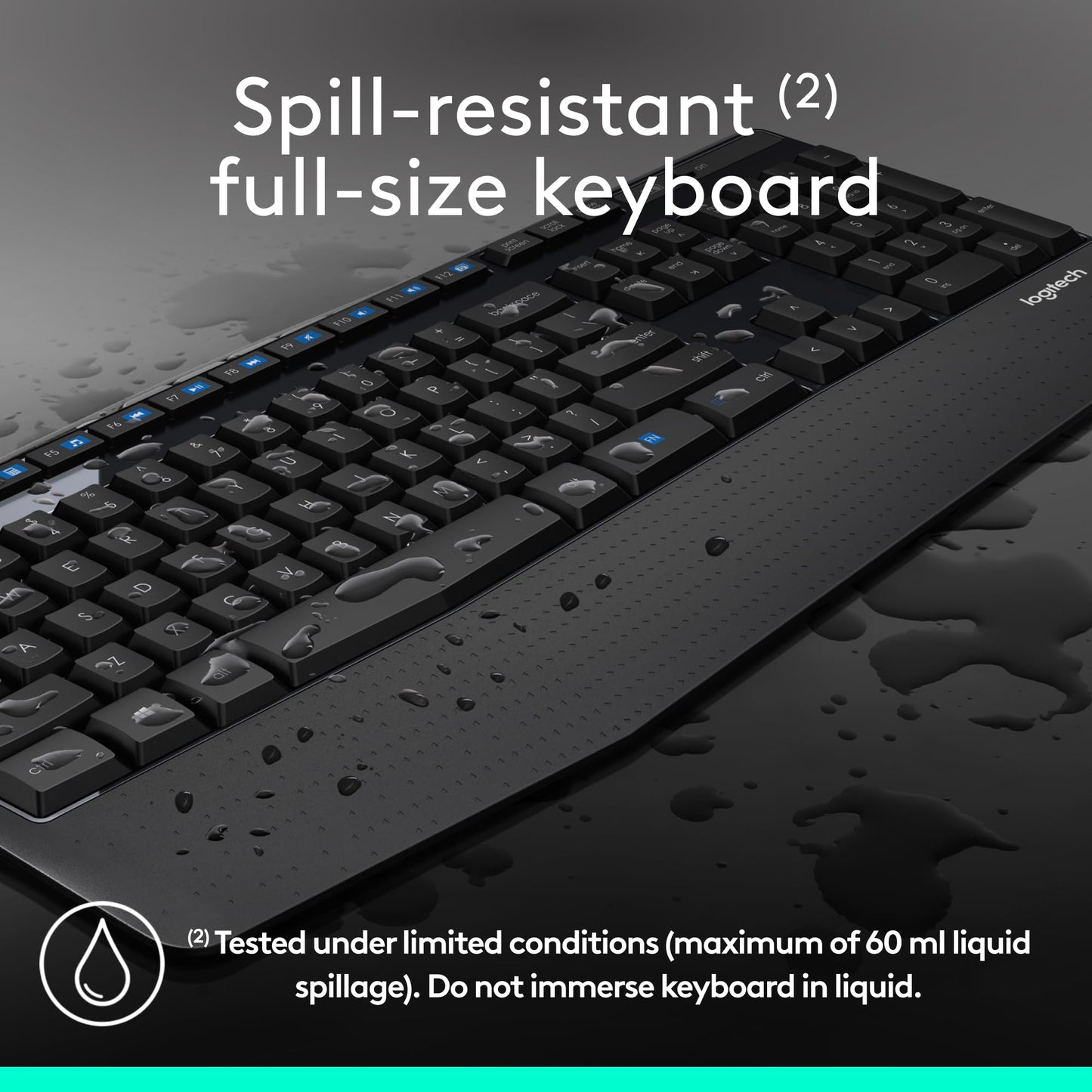LogiKey K345: Full-Size Wireless Keyboard w/ Palm Rest
