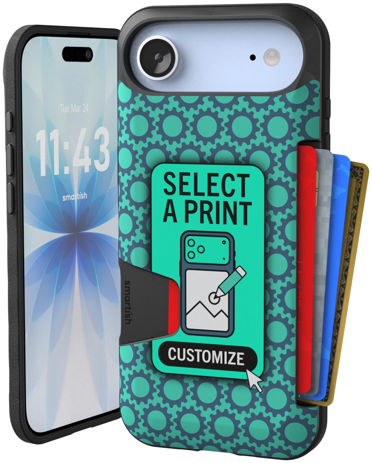 Smartish iPhone 18 Pro/17 Pro Wallet Case, Wallet Slayer V1, Cherry Blossom
