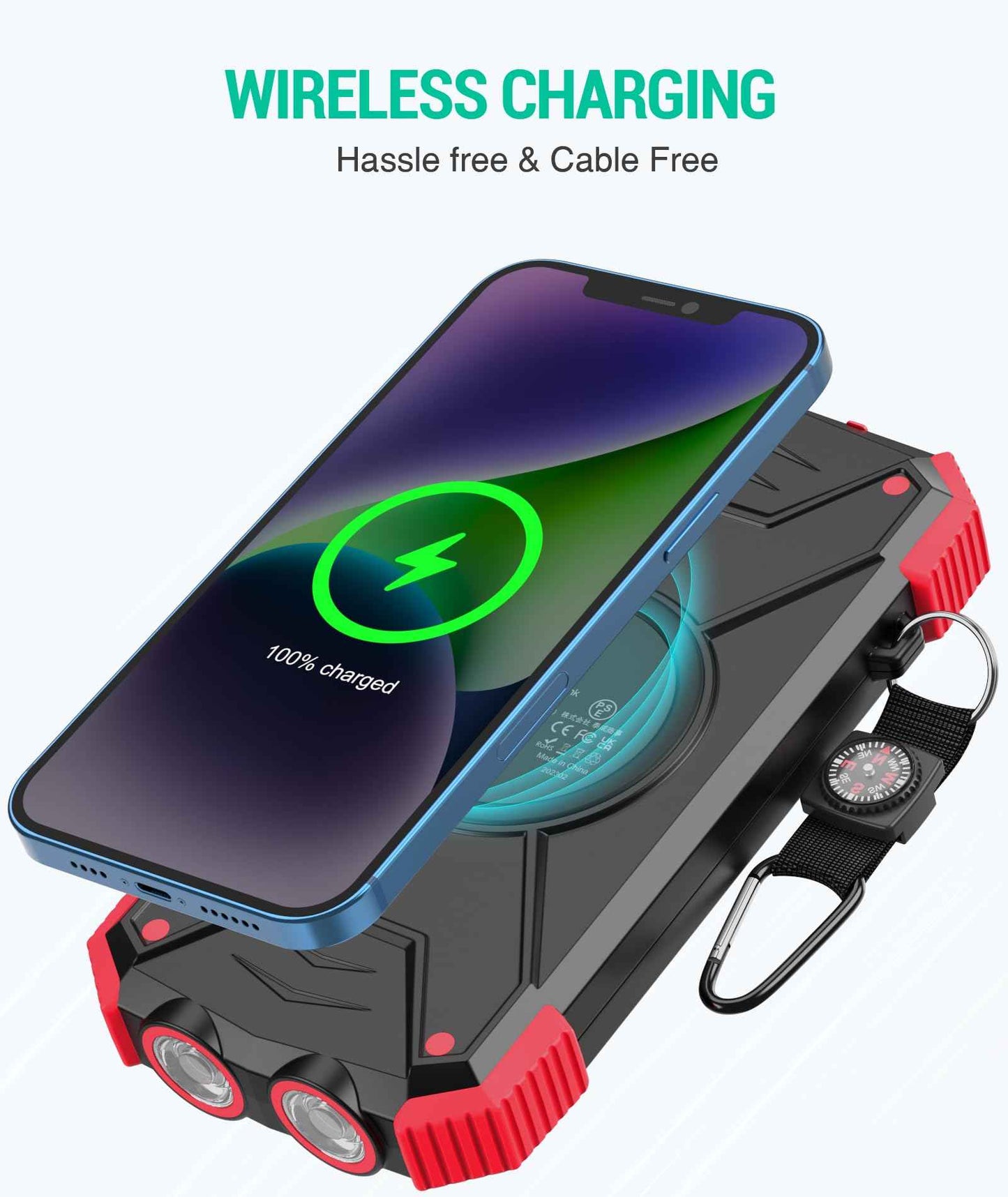 BLAVOR Solar Power Bank 10,000mAh Wireless Charger