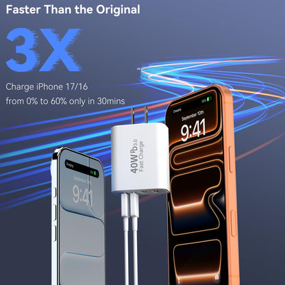 USB C Wall Charger Block, 40W USB Type C iPhone Charger Fast Charging Block