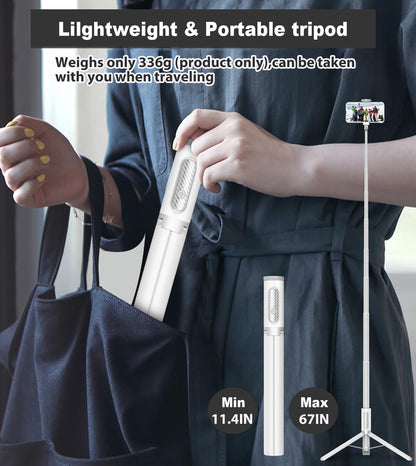 TONEOF MagFlex 68 Tripod Selfie Stick - Beige Gray - Small Enterprise