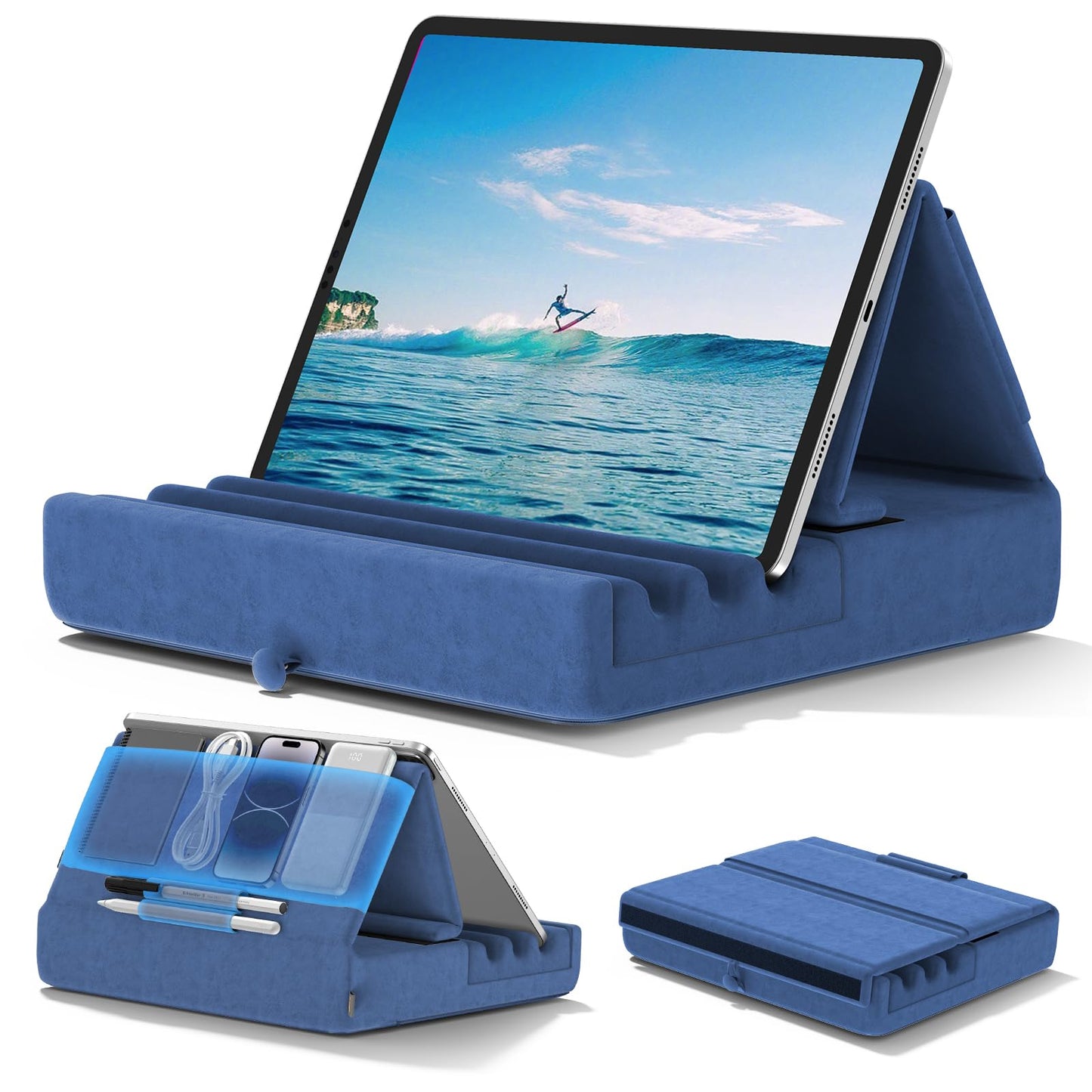 FoldMate: Versatile Tablet Pillow Stand with Pocket