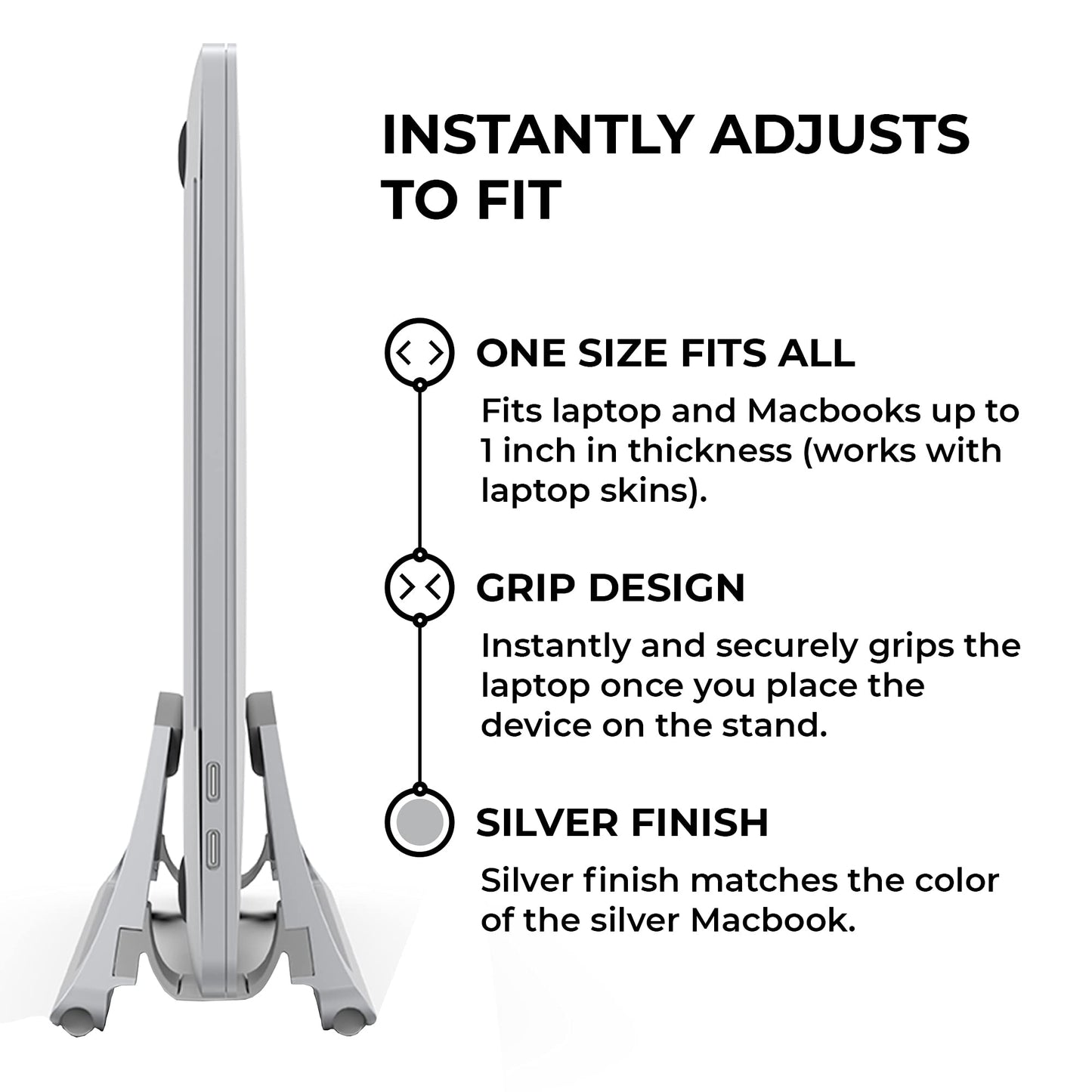 BlackRise: Adjustable Vertical Laptop Dock Stand