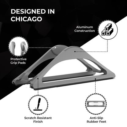BlackRise: Adjustable Vertical Laptop Dock Stand