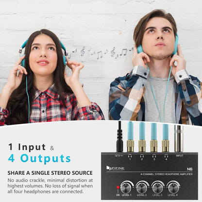 Fifine QuadBoost: 4-Channel Metal Stereo Amp