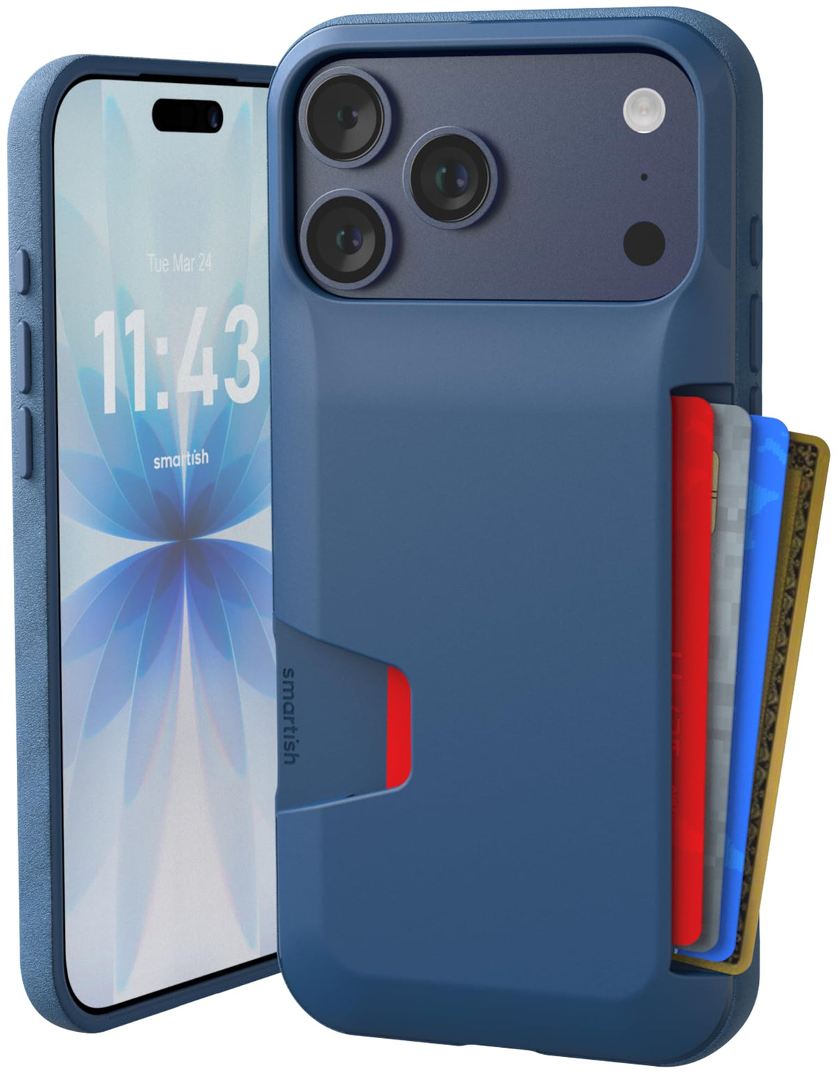Smartish iPhone 18 Pro/17 Pro Wallet Case, Wallet Slayer V1, Cherry Blossom