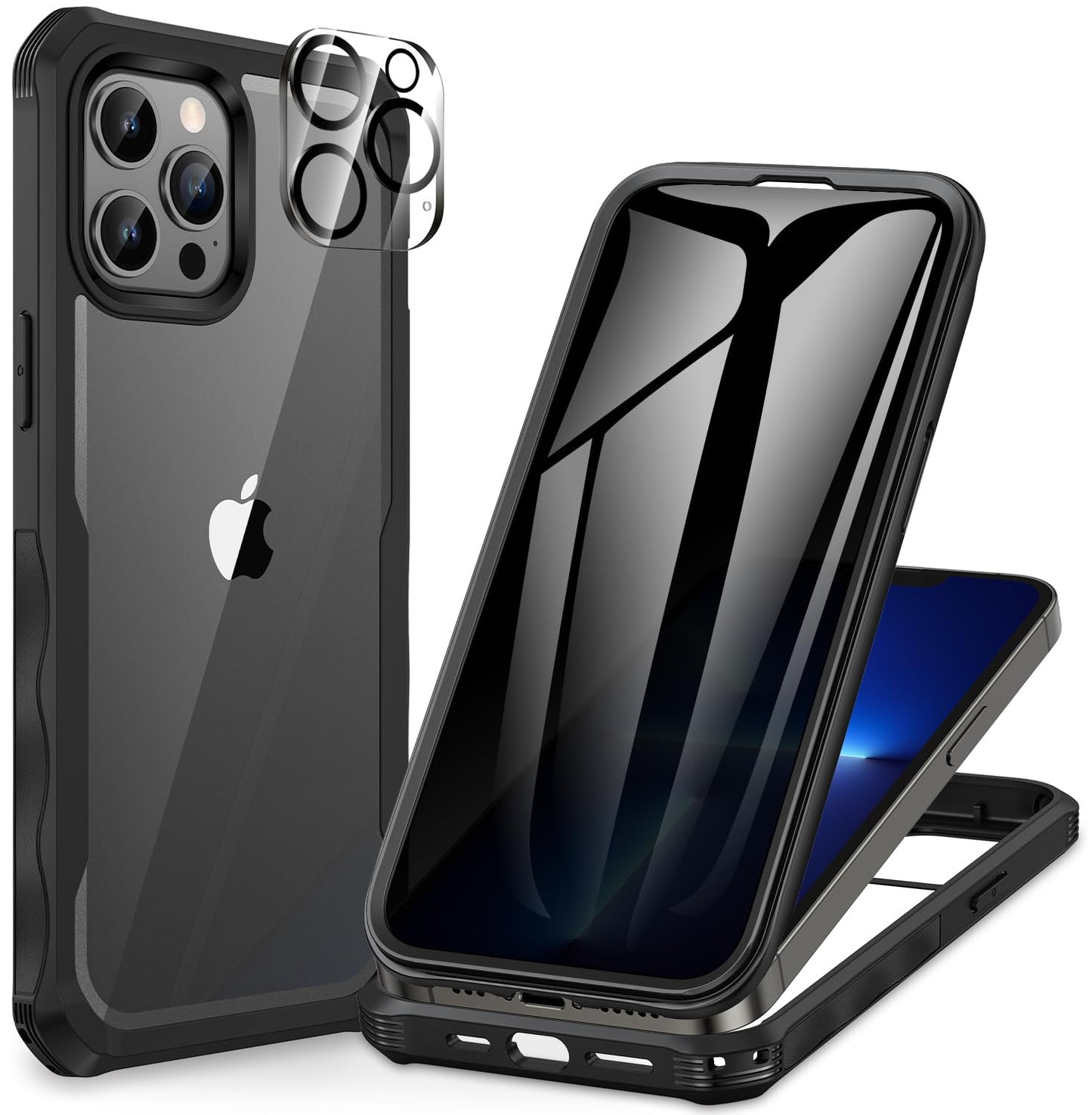 CENHUFO Privacy iPhone 14/13 Case with Glass Protector