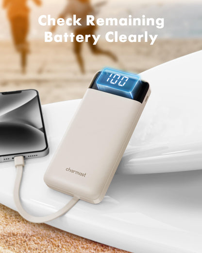 TravelMax 10K: Slim Power Bank w/ Built-in Cables - Small Enterprise