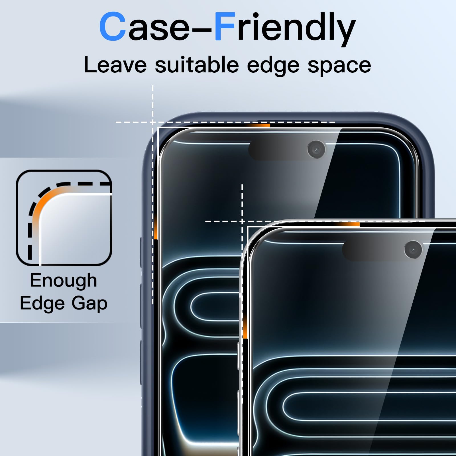 JETech Privacy Screen Protector for iPhone 15 6.1-Inch, Anti-Spy Tempered Glass Film with Easy Installation Tool, 2-Pack