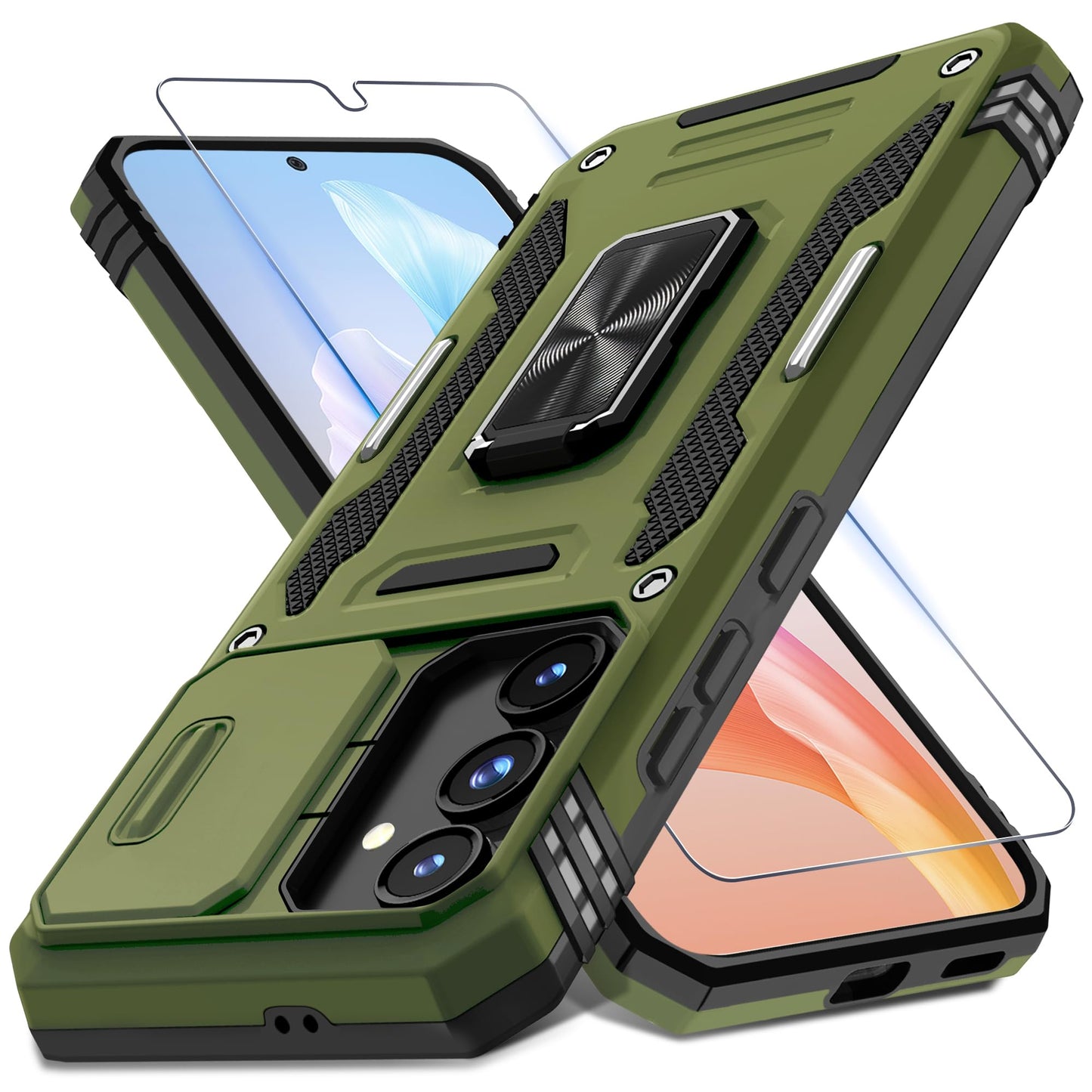 ###DEERLAMN Galaxy A17 Case with Slide Cover-Black
