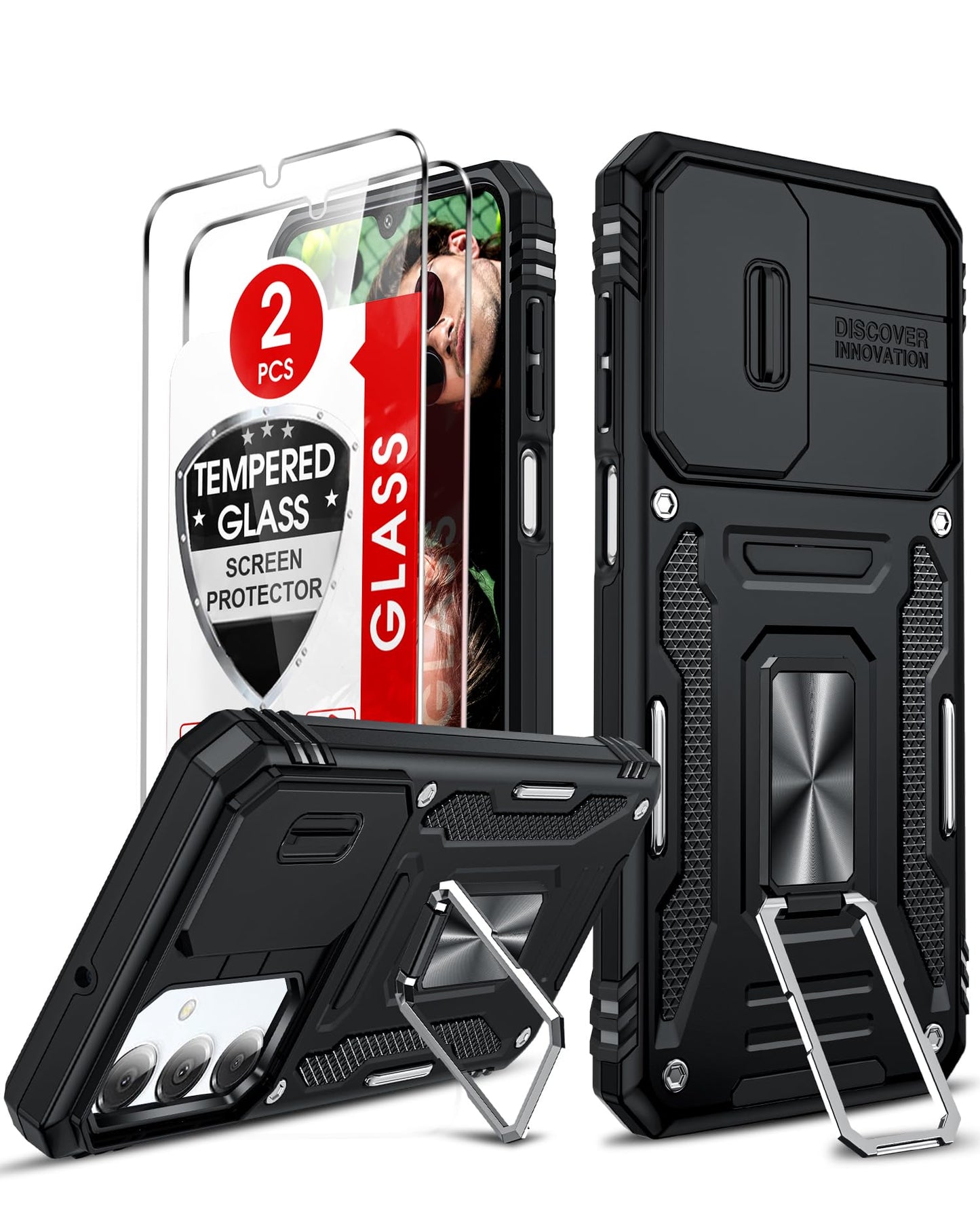 LeYi Samsung S25 FE Case with Camera Cover & Stand