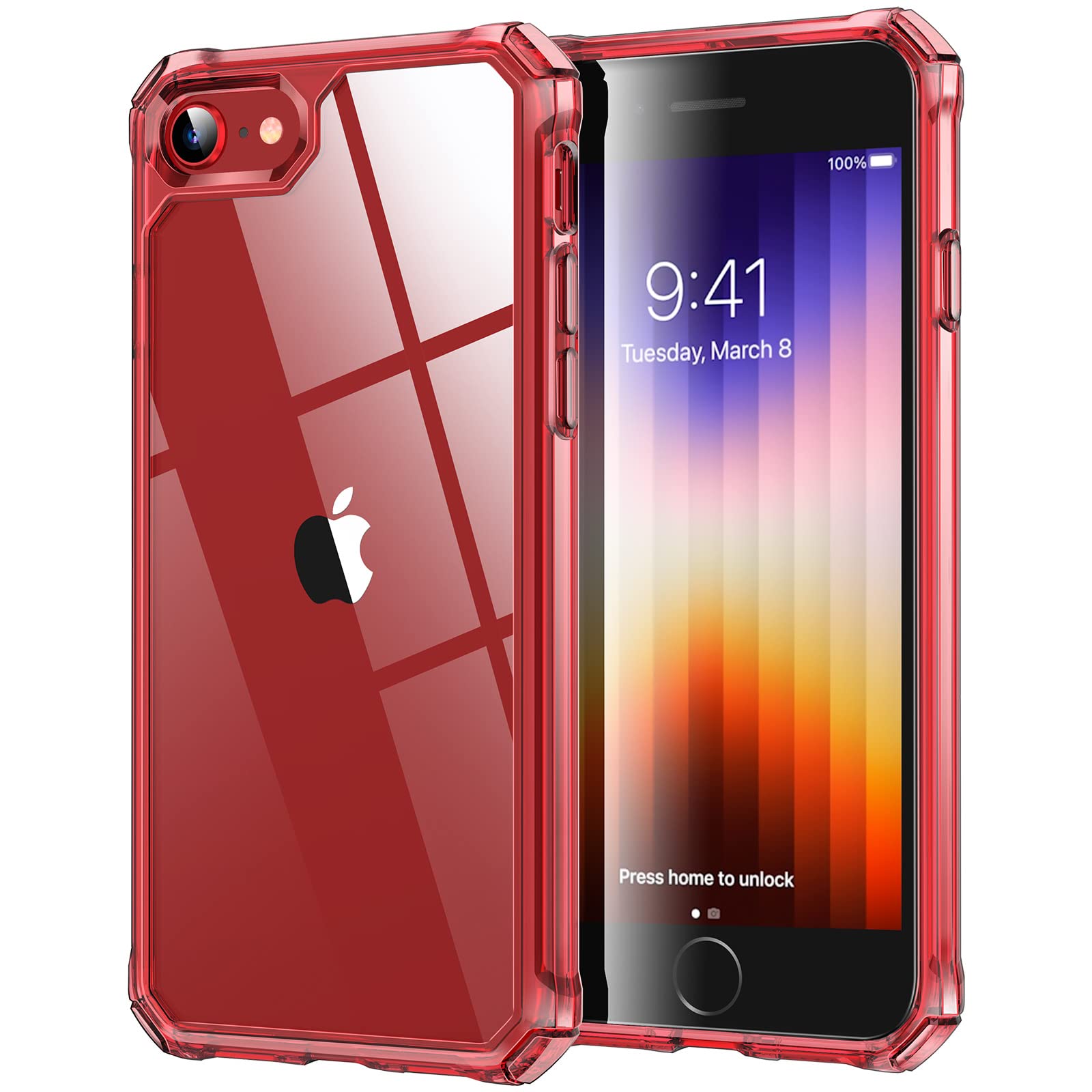 ESR for iPhone SE (2022) Case, iPhone SE (2020) and iPhone 8, Military-Grade Protection, Shock-Absorbing Corners, Yellowing-Resistant Back, Phone Case for SE 3/2, Air Armor Case, Clear Black