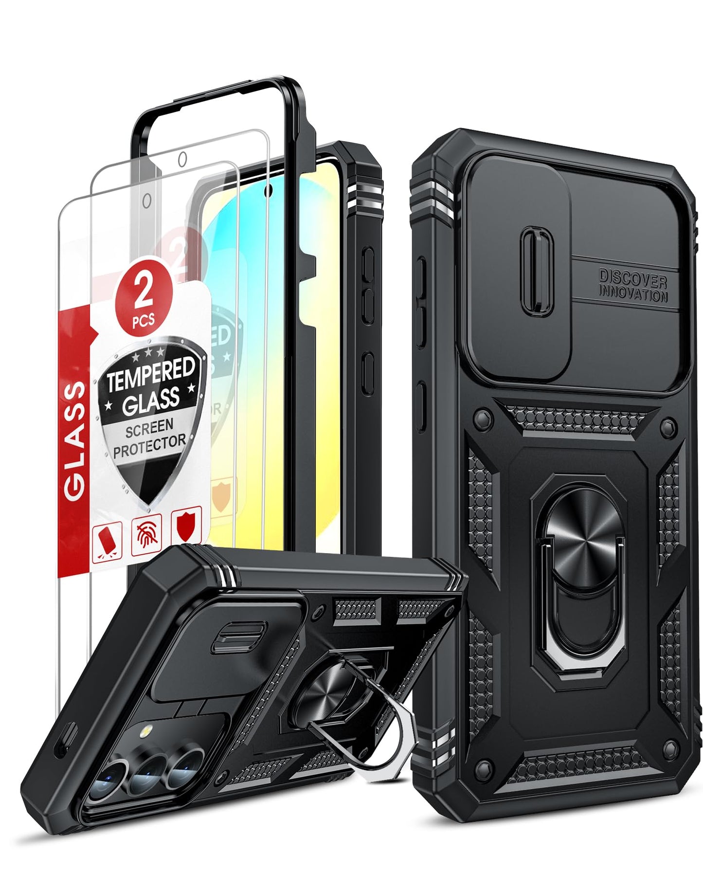 LeYi Samsung S25 FE Case with Camera Cover & Stand