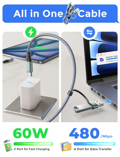 AINOPE 10FT Fast Charge USB C Cable & Adapter - Small Enterprise