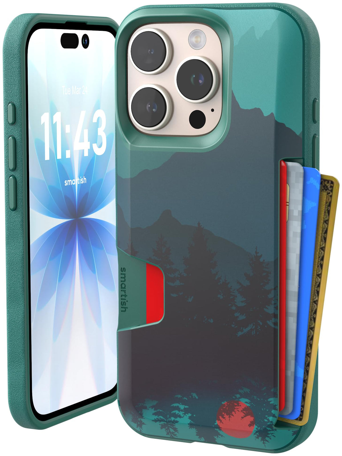 Smartish iPhone 18 Pro/17 Pro Wallet Case, Wallet Slayer V1, Cherry Blossom