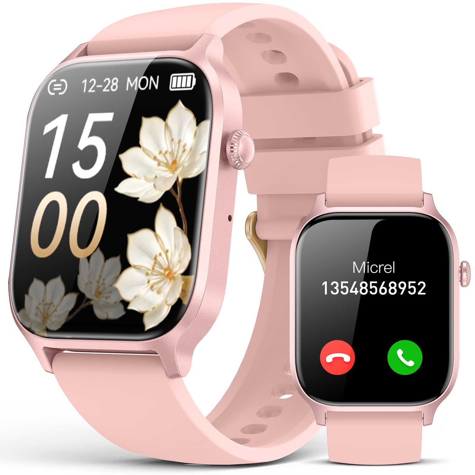 CallFit Tracker: IP68 Smartwatch (Pink) - Small Enterprise