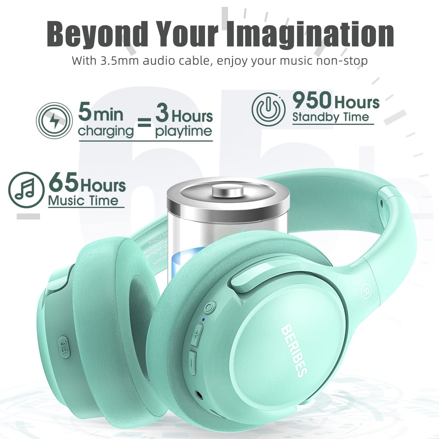 BERIBES 65H Bluetooth Over-Ear Headphones - Small Enterprise