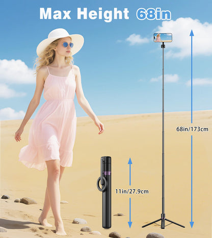TONEOF MagFlex 68 Tripod Selfie Stick - Beige Gray - Small Enterprise