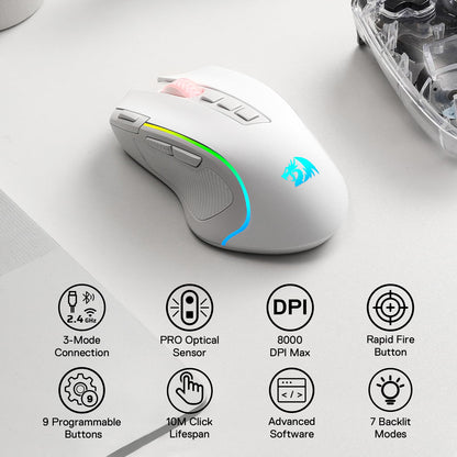 Redragon M612 PRO Swift RGB: 9-Button Gaming Mouse